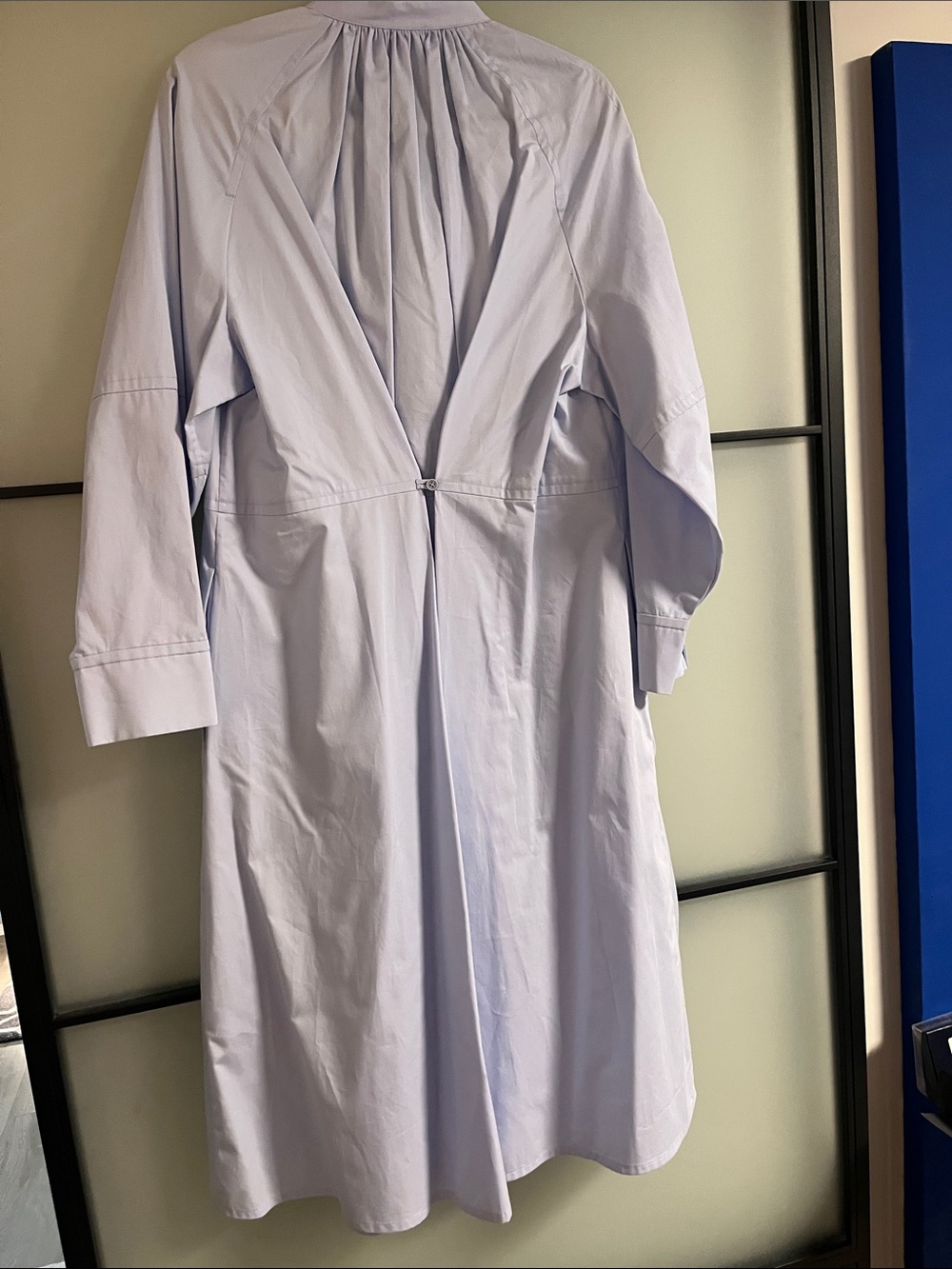 COS Pale Blue Button-Front Midi Dress - Picture 3 of 4